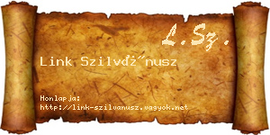 Link Szilvánusz névjegykártya